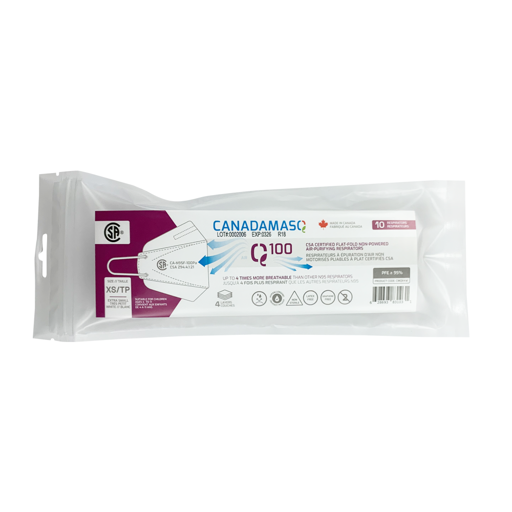OPSWA Q100 CSA Certified CA-N95 Respirator - White (Pack of 10)
